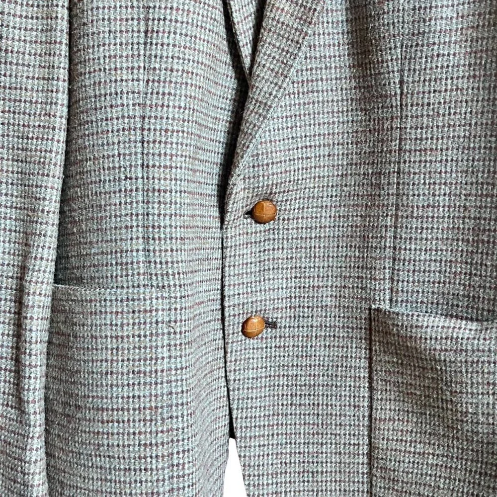 Vintage 4/40 Jaguar Plaid Tweed Sports Coat Jacket Blazer Brown Tan Wool Academi